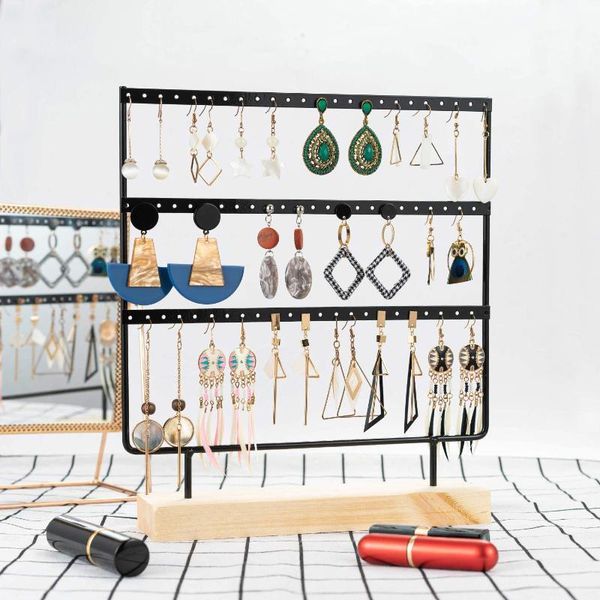 earring stand 3-tier jewelry holder organizer 69 holes with wood base display rack for women girls gift ho1
earring stand 3-tier jewelry holder organizer 69 holes with wood base display rack for women girls gift ho1
