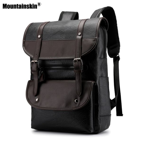 mountainskin patchwork pu leather backpack male female fashion casual school large capacity laptravel bags sq006 
mountainskin patchwork pu leather backpack male female fashion casual school large capacity laptravel bags sq006