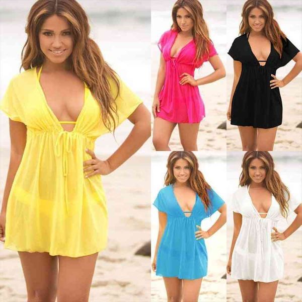 fashion womens bikini cover up solid v-neck see-through beach dress swimsuit beachwear bathing suit bikini summer, White;black
fashion womens bikini cover up solid v-neck see-through beach dress swimsuit beachwear bathing suit bikini summer, White;black