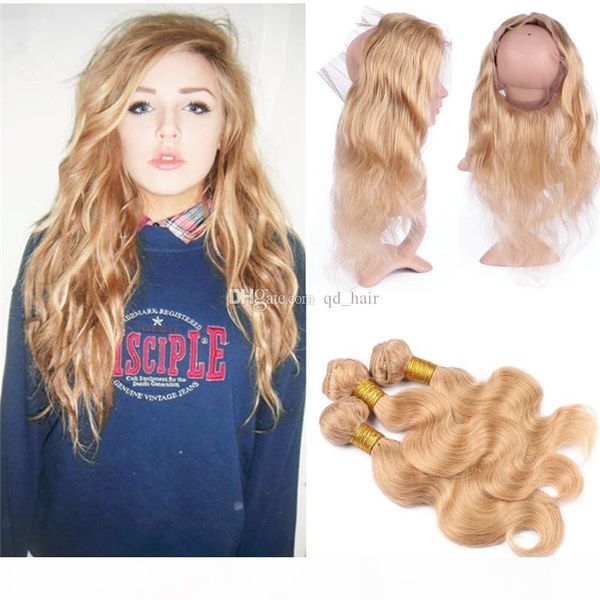 body wave 27 hair weaves with 360 frontal 4pcs lot strawberry blonde human hair bundles with lace frontal 22.5x4x2, Black
body wave 27 hair weaves with 360 frontal 4pcs lot strawberry blonde human hair bundles with lace frontal 22.5x4x2, Black