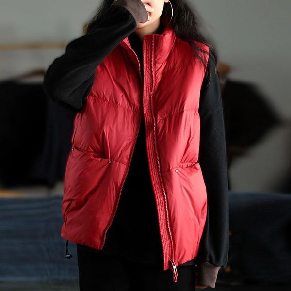 women's vests fairynatural female loose stand collar zipper down jacket 2021 spring winter ladies fashion cardigan simple vest, Black;white
women's vests fairynatural female loose stand collar zipper down jacket 2021 spring winter ladies fashion cardigan simple vest, Black;white