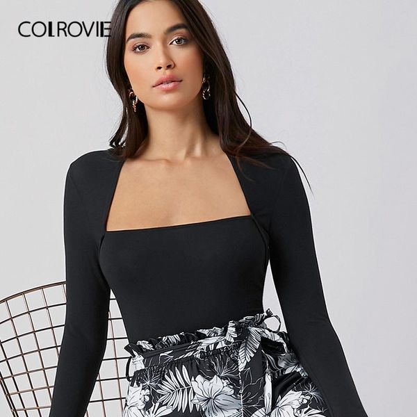 colrovie black square neck fitted women spring long sleeve ribbed tees solid slim fit elegant cute t-shirts, White
colrovie black square neck fitted women spring long sleeve ribbed tees solid slim fit elegant cute t-shirts, White