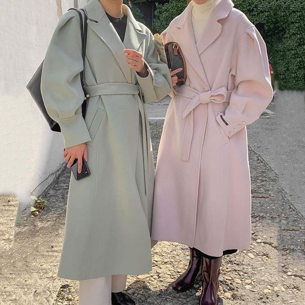 women's wool & blends autumn winter long woolen coat women full sleeve turn down collar loose solid color korean style minimalsit ladie, Black
women's wool & blends autumn winter long woolen coat women full sleeve turn down collar loose solid color korean style minimalsit ladie, Black