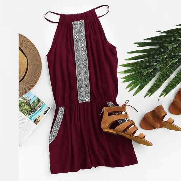 women's summer romper casual embroidered tape detail camis romper with pockets playsuits combishort femme dropshipping#xb30, Black;white
women's summer romper casual embroidered tape detail camis romper with pockets playsuits combishort femme dropshipping#xb30, Black;white