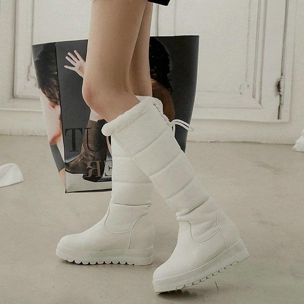 winter warm women snow boots platform square heel women mid calf boots lace up plush warm big size 43, Black
winter warm women snow boots platform square heel women mid calf boots lace up plush warm big size 43, Black