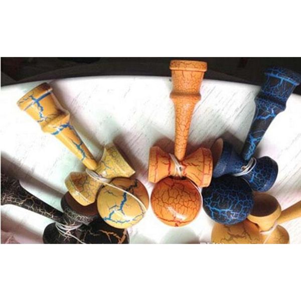 Selling Japanese Traditional Wooden Toys Kendama Skills Ball Full Crack Jade Sword Ball 18.5cm Kendama Gift F Jllynt Mx_home