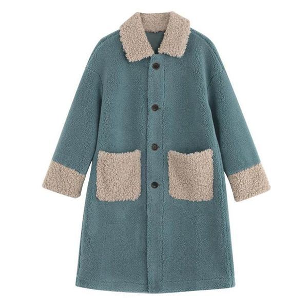 women's fur & faux fashion winter long lamb coat female korean single-breasted thick jackets loose woolen overcoats clothing g624, Black
women's fur & faux fashion winter long lamb coat female korean single-breasted thick jackets loose woolen overcoats clothing g624, Black