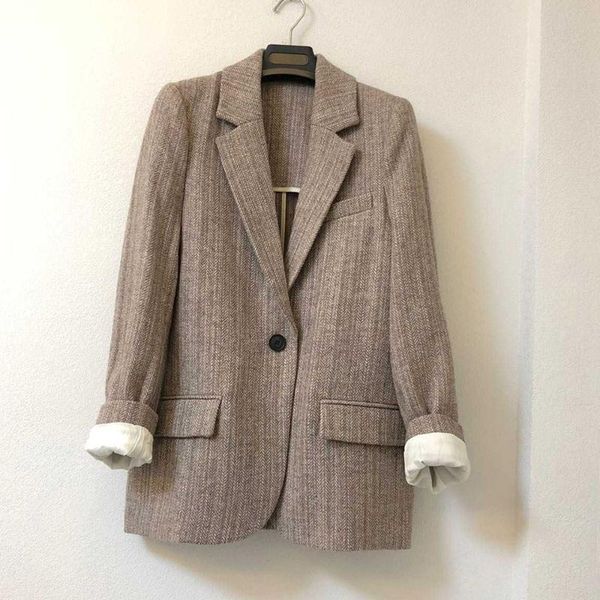 women's suits & blazers women 100% wool khaki notched blazer jacket with long sleeve, White;black
women's suits & blazers women 100% wool khaki notched blazer jacket with long sleeve, White;black