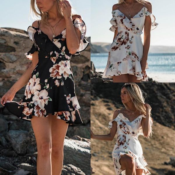 women's fashion backless sundress mini dress print mini v-neck sling off shoulder ruffle dress dresses for women party, Black;gray
women's fashion backless sundress mini dress print mini v-neck sling off shoulder ruffle dress dresses for women party, Black;gray