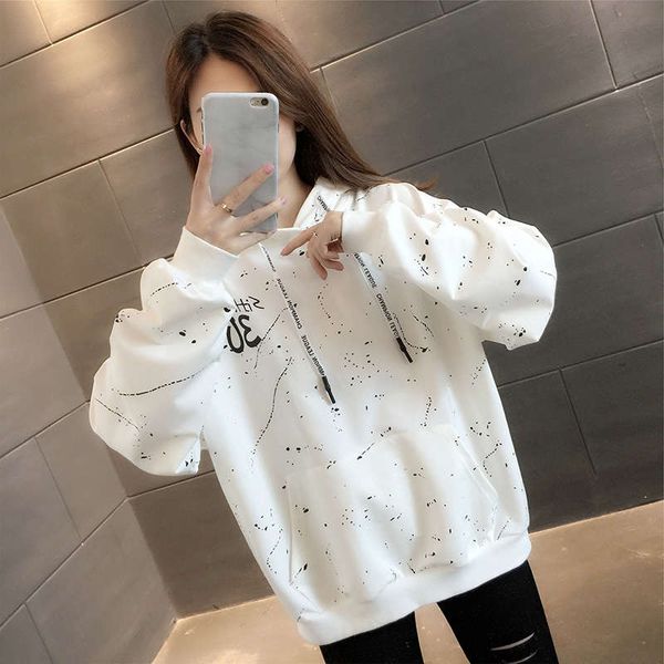 white hooded sweater for women 2020 new fashion loose korean spring and autumn winter thin foreign style jacket, Black
white hooded sweater for women 2020 new fashion loose korean spring and autumn winter thin foreign style jacket, Black