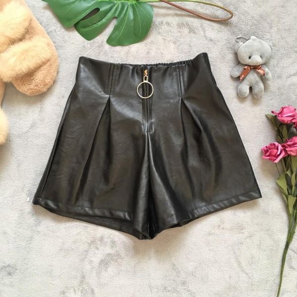 women's shorts aurkrrvn black wide leg leather women loose draped zipped up female smmer pu high waist woman casual, White;black
women's shorts aurkrrvn black wide leg leather women loose draped zipped up female smmer pu high waist woman casual, White;black