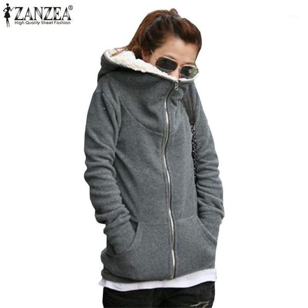 wholesale- zanzea 2017 autumn winter women hoodies fashion female warm fleece zip up hooded coat casual solid outwear plus size1, Black
wholesale- zanzea 2017 autumn winter women hoodies fashion female warm fleece zip up hooded coat casual solid outwear plus size1, Black