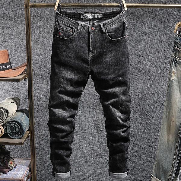 autumn newly fashion men jeans black elastic slim fit vintage designer jeans korean style streetwear denim pencil pants hombre, Blue
autumn newly fashion men jeans black elastic slim fit vintage designer jeans korean style streetwear denim pencil pants hombre, Blue