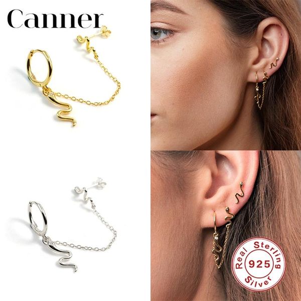 hoop & huggie canner 1pcs 925 sterling silver earings snake shape chain double piercing fashion earrings for women korean jewelry pendiente, Golden;silver
hoop & huggie canner 1pcs 925 sterling silver earings snake shape chain double piercing fashion earrings for women korean jewelry pendiente, Golden;silver