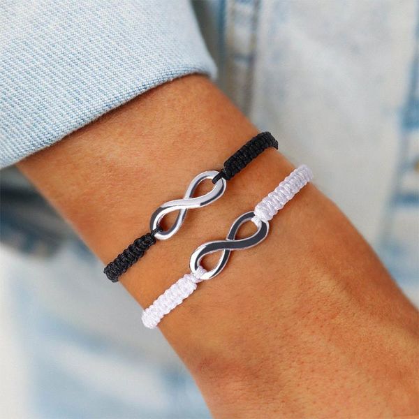 charm bracelets adjustable handmade braided eight-character lucky couple rope string infinity bracelet for women male lovers friendship gift, Golden;silver
charm bracelets adjustable handmade braided eight-character lucky couple rope string infinity bracelet for women male lovers friendship gift, Golden;silver