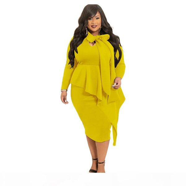 women plus size casual dresses & club fall winter clothing elegant long sleeve bow solid color ruffle sheath column party dresses 1901, Black;gray
women plus size casual dresses & club fall winter clothing elegant long sleeve bow solid color ruffle sheath column party dresses 1901, Black;gray