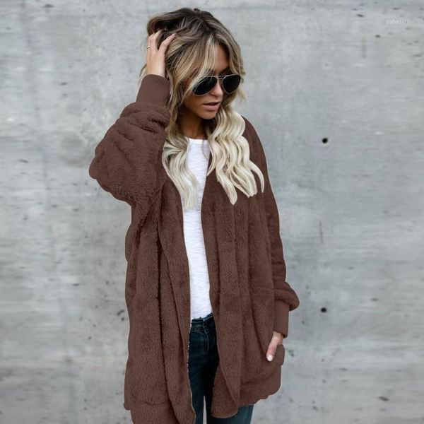 2018 winter autumn women jacket fluffy oversized cardigan loose long warm outwears pockets chic streetwear coat1, Black;brown
2018 winter autumn women jacket fluffy oversized cardigan loose long warm outwears pockets chic streetwear coat1, Black;brown