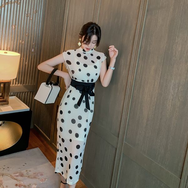 2021 new spring and point thin round collar with short sleeve temperament summer two pieces chiffon waistline set dress rmww, Black;gray
2021 new spring and point thin round collar with short sleeve temperament summer two pieces chiffon waistline set dress rmww, Black;gray