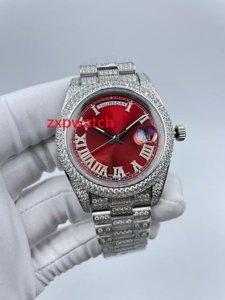 silver cz diamonds watch roman numerals shell dial automatic self-winding men luxury full iced out zircon watches size 41mm multicolor dial, Slivery;brown
silver cz diamonds watch roman numerals shell dial automatic self-winding men luxury full iced out zircon watches size 41mm multicolor dial, Slivery;brown