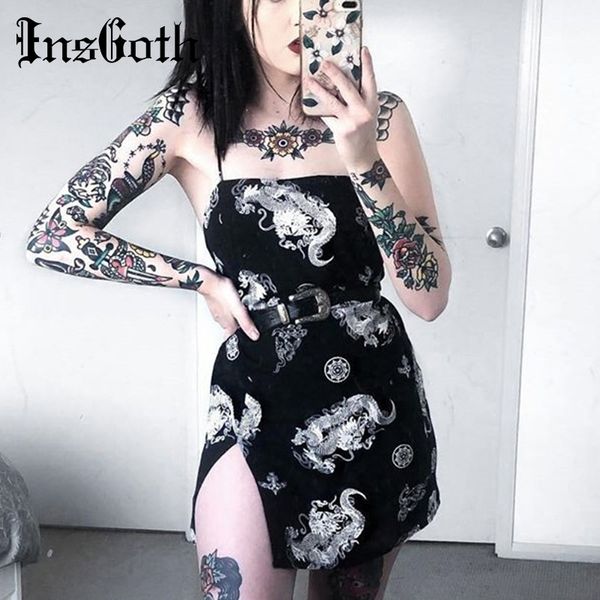 insgoth dragon print vintage dress gothic harajuku bodycon tight mini women dress summer streetwear sleeveless short dress y200418, Black;gray
insgoth dragon print vintage dress gothic harajuku bodycon tight mini women dress summer streetwear sleeveless short dress y200418, Black;gray