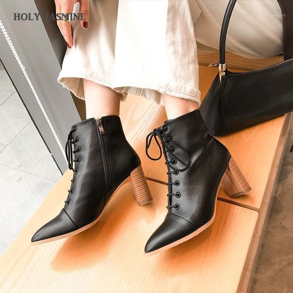 holy jasmine spring/autumn genuine leather ankle boots for women pointed toe square heel womens boots zip women shoes pigskin1, Black
holy jasmine spring/autumn genuine leather ankle boots for women pointed toe square heel womens boots zip women shoes pigskin1, Black