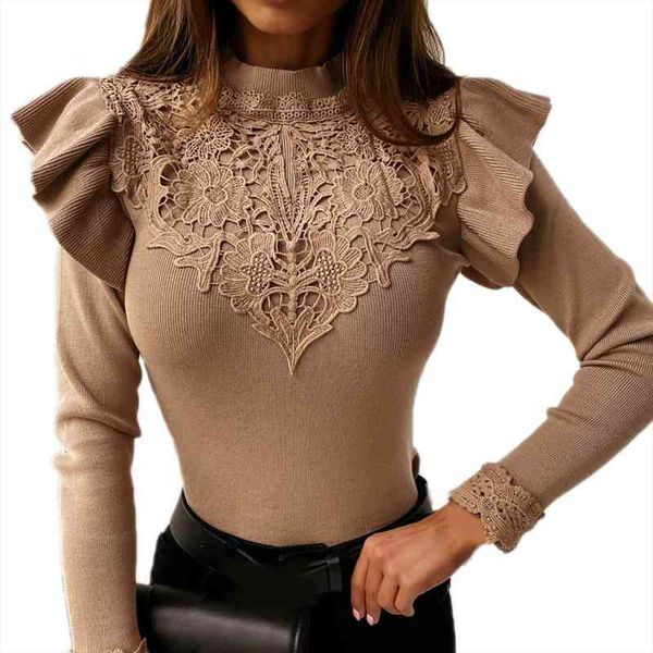 plus size blouse women fashion autumn long sleeve ruffle lace patchwork blouse slim bottom women shirts, White
plus size blouse women fashion autumn long sleeve ruffle lace patchwork blouse slim bottom women shirts, White