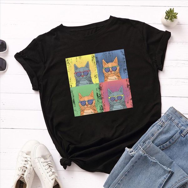 s 5xl plus size t shirt lovely cat print women t shirt 100%cotton women shirts o neck short sleeve tees summer female, White
s 5xl plus size t shirt lovely cat print women t shirt 100%cotton women shirts o neck short sleeve tees summer female, White