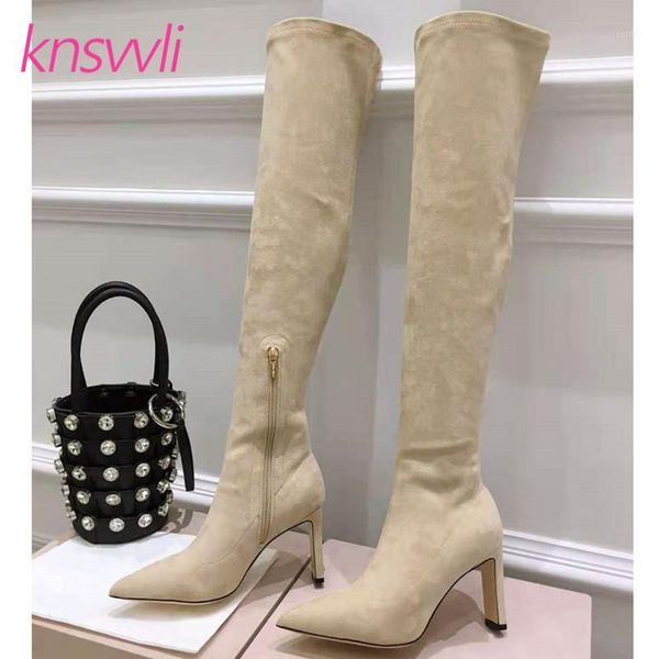 boots stretch high heels over the knee women pointed toe runway long woman suede thigh party shoes1, Black
boots stretch high heels over the knee women pointed toe runway long woman suede thigh party shoes1, Black