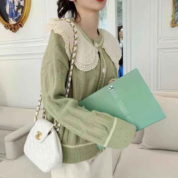 avocado green baby collar doll cardigan for women's loose and lazy style avocado green baby collar doll sweatersweater sweater cardigan, White;black
avocado green baby collar doll cardigan for women's loose and lazy style avocado green baby collar doll sweatersweater sweater cardigan, White;black