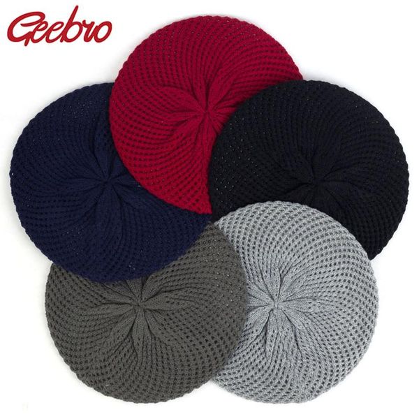 berets geebro spring winter knitted wool flower double layer hats warm for women female 2021 fashion turban girls caps, Blue;gray
berets geebro spring winter knitted wool flower double layer hats warm for women female 2021 fashion turban girls caps, Blue;gray