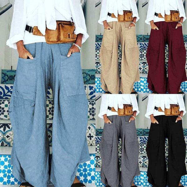 plus size wide leg pants women's summer trousers zanzea elastic waist pant female front pockets turnip pantalon palazzo y200418, Black;white
plus size wide leg pants women's summer trousers zanzea elastic waist pant female front pockets turnip pantalon palazzo y200418, Black;white