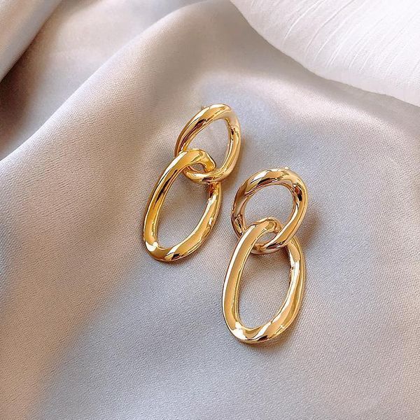 shiny side new accessories simple link stud earrings for women gift punk style earrings1, Golden;silver
shiny side new accessories simple link stud earrings for women gift punk style earrings1, Golden;silver