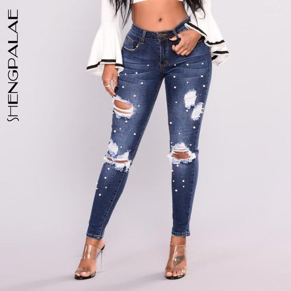 shengpalae 2020 new casual jeans woman female loose streetwear high-rise slim-fit stretch-pearl studded denim trousers 27881, Blue
shengpalae 2020 new casual jeans woman female loose streetwear high-rise slim-fit stretch-pearl studded denim trousers 27881, Blue