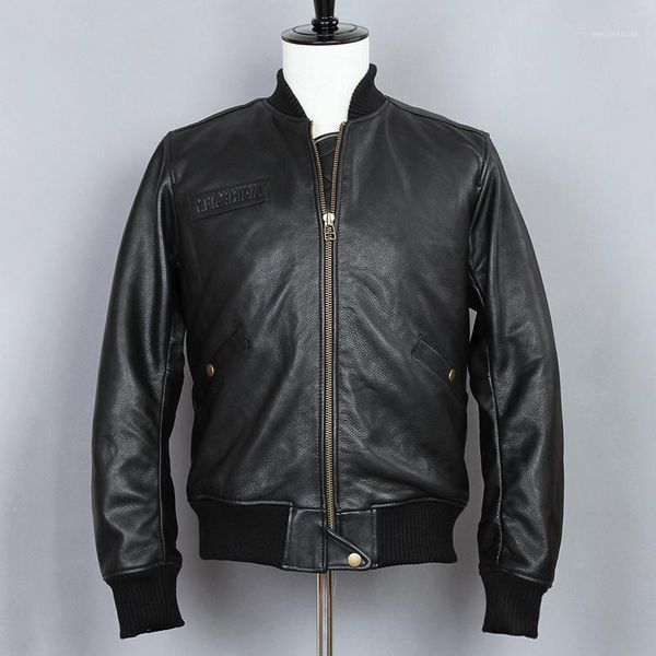 avirex fashion genuine leather men slim fit stand collar cowskin baseball jacket short black casual coat1
avirex fashion genuine leather men slim fit stand collar cowskin baseball jacket short black casual coat1