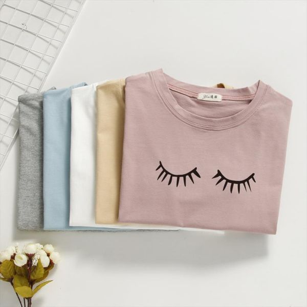 100% cotton t shirt women summer o neck t shirt eyelashes printed for woman t, White
100% cotton t shirt women summer o neck t shirt eyelashes printed for woman t, White