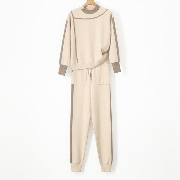women's tracksuits rushed wool bamboo fiber full o-neck drawstring winter warm cashmere suit 2021 sweater + trousers two sets of1, Gray
women's tracksuits rushed wool bamboo fiber full o-neck drawstring winter warm cashmere suit 2021 sweater + trousers two sets of1, Gray