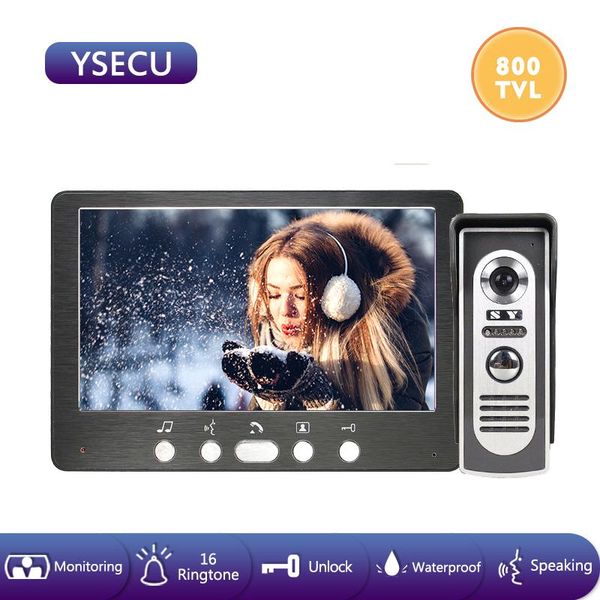ysecu 7'' black wired door intercom video door phone with 800tvl support electronic lock home video intercoms outdoor waterproof
ysecu 7'' black wired door intercom video door phone with 800tvl support electronic lock home video intercoms outdoor waterproof