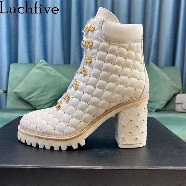 winter new warm short boots woman wool snow boots diamond design genuine leather lace up chunky high heel rivet, Black
winter new warm short boots woman wool snow boots diamond design genuine leather lace up chunky high heel rivet, Black
