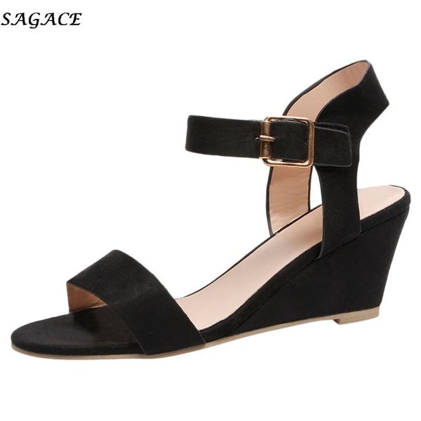 dress shoes sagace women's fashion solid wedges heel buckle strap roman sandals indoor and outdoor high-heeled casual, Black
dress shoes sagace women's fashion solid wedges heel buckle strap roman sandals indoor and outdoor high-heeled casual, Black