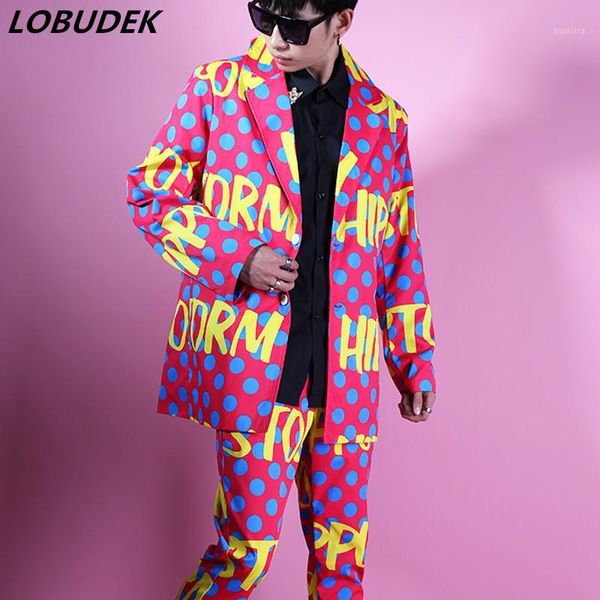 men's pink colorful dot letter graffiti suit tide male singer dancer bar nightclub concert stage punk hip hop rock suits costume1, White;black
men's pink colorful dot letter graffiti suit tide male singer dancer bar nightclub concert stage punk hip hop rock suits costume1, White;black