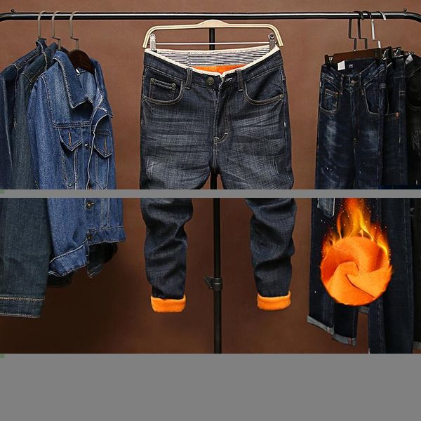 men's jeans winter slim fit thick velvet pants warm men young skinny cowboy classic casual denim fleece trousers male black, Blue
men's jeans winter slim fit thick velvet pants warm men young skinny cowboy classic casual denim fleece trousers male black, Blue