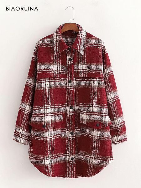 biaoruina women's woolen red plaid single breasted long coat turn-down collar female elegant winter autumn fashion outerwear1, Black
biaoruina women's woolen red plaid single breasted long coat turn-down collar female elegant winter autumn fashion outerwear1, Black