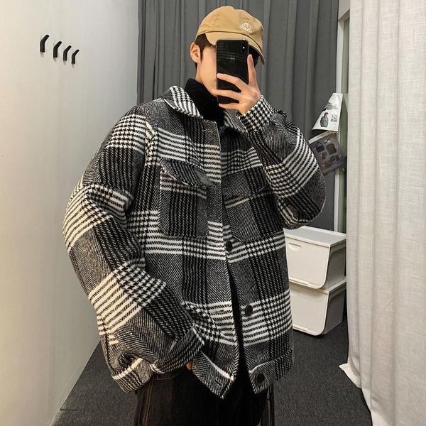 men's plaid woolen overcoat streetwear men casual loose windbreaker coats 2020 autumn new men's harajuku outerwear1, Black;brown
men's plaid woolen overcoat streetwear men casual loose windbreaker coats 2020 autumn new men's harajuku outerwear1, Black;brown