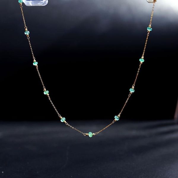 daimi yellow 18k gold emerald pendant gypsophila necklace female clavicle chain necklace, Silver
daimi yellow 18k gold emerald pendant gypsophila necklace female clavicle chain necklace, Silver