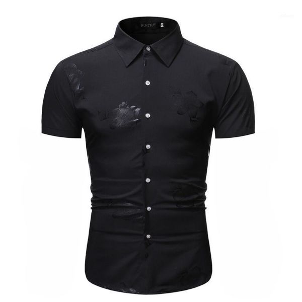 summer men's slim fit gold stamping printing shirts male short sleeve casual shirt men button down casual plus size s-xxl1, White;black
summer men's slim fit gold stamping printing shirts male short sleeve casual shirt men button down casual plus size s-xxl1, White;black
