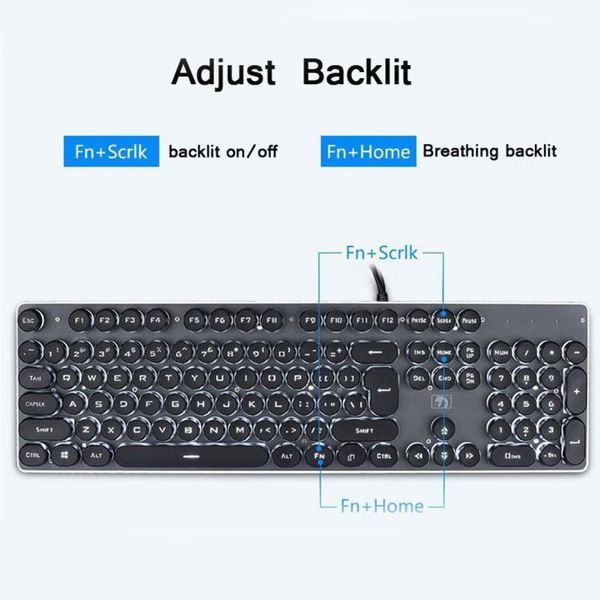keyboards gaming mechanical keyboard steampunk round retro keycap usb wired backlight 104 keys keypad for pc lap
keyboards gaming mechanical keyboard steampunk round retro keycap usb wired backlight 104 keys keypad for pc lap