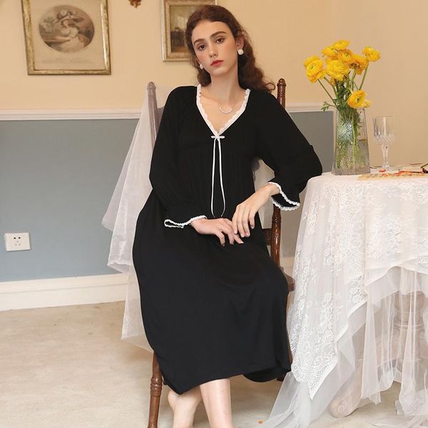 women's sleepwear spring lace women vintage nightgowns sleepshirts plus size victorian night dress solid nightwear cotton homewear h756, Black;red
women's sleepwear spring lace women vintage nightgowns sleepshirts plus size victorian night dress solid nightwear cotton homewear h756, Black;red