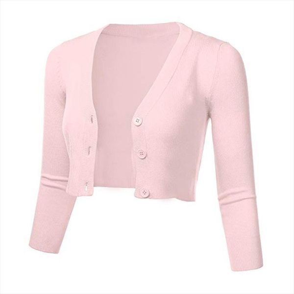 3 4 sleeve cropped short cardigans sweater women solid casual button down long sleeve coat autumn winter knit pull femme, White;black
3 4 sleeve cropped short cardigans sweater women solid casual button down long sleeve coat autumn winter knit pull femme, White;black