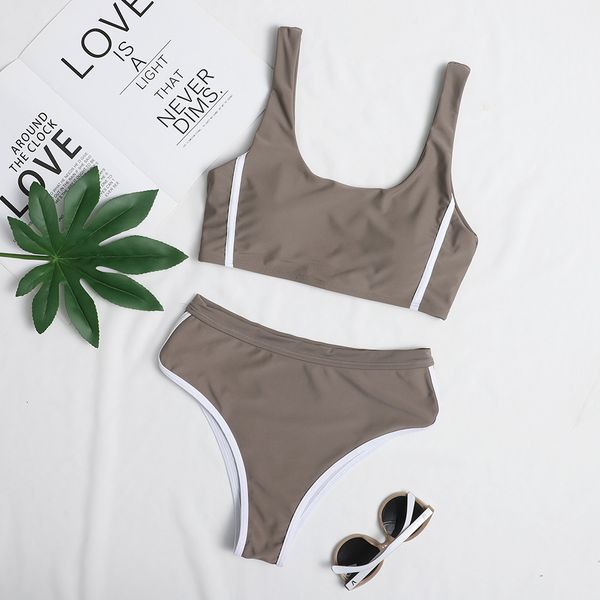 2021 new sports swimsuit bikini women's one shoulder split swimsuit, White;black
2021 new sports swimsuit bikini women's one shoulder split swimsuit, White;black