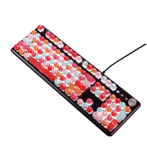 104 keys gaming silent metal retro punk for pc deskergonomic universal mechanical keyboard usb wired lipstick professional
104 keys gaming silent metal retro punk for pc deskergonomic universal mechanical keyboard usb wired lipstick professional